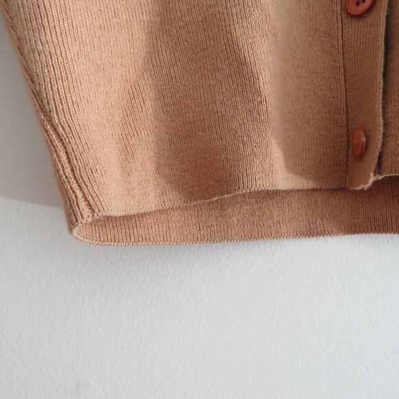 ARITZIA BABATON Georgia Cropped Wool Blend Cardigan in Camel Tan - Size XS - Picture 8 of 15